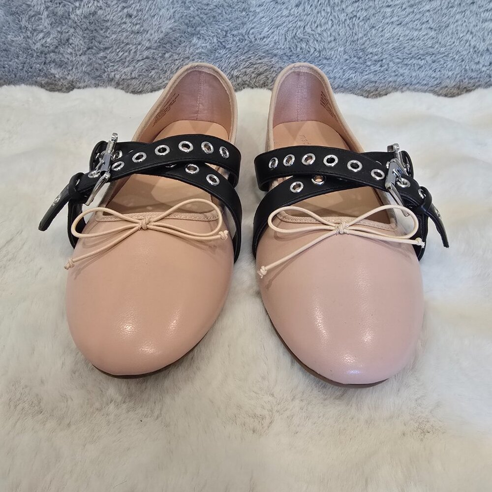 Madden Girl Pearll Crossband Ballet Flats pink & black Women's Size 11 NEW - Picture 7 of 9